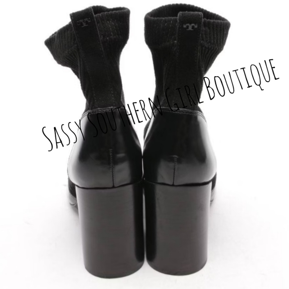 🆕⭐TORY BURCH black patent leather and cord ankle boots - Picture 7 of 16